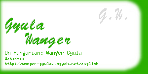 gyula wanger business card